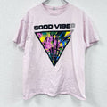 DELTA PRO WEIGHT　半袖プリントTシャツ　GOOD VIBES　ピンク　Lサイズ　古着