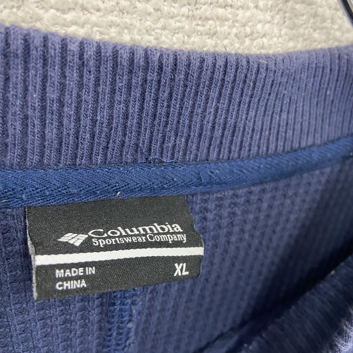 Columbia　コロンビア　長袖サーマルTシャツ/ロンT　ワッフル生地　紺　ネイビー　XLサイズ　古着