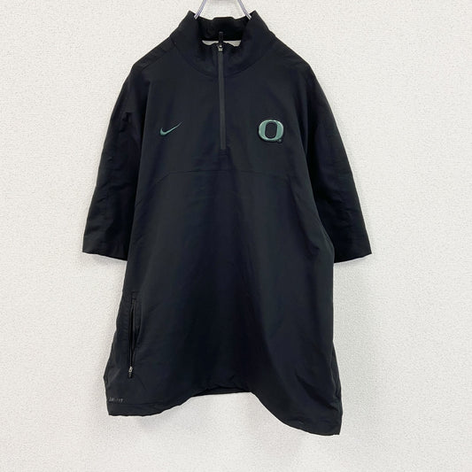 NIKE 　ナイキ　ハーフジップ半袖プルオーバー　黒　ブラック　Lサイズ
