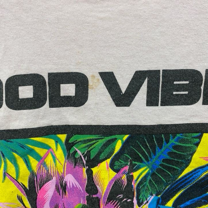 DELTA PRO WEIGHT　半袖プリントTシャツ　GOOD VIBES　ピンク　Lサイズ　古着