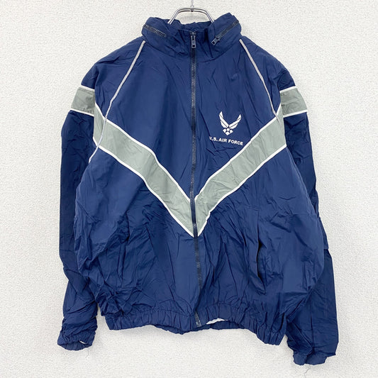 00s　U.S.AIR FORCE　PTU　トレーニングジャケット　ナイロンジャケット　米軍　紺　ネイビー　Mサイズ