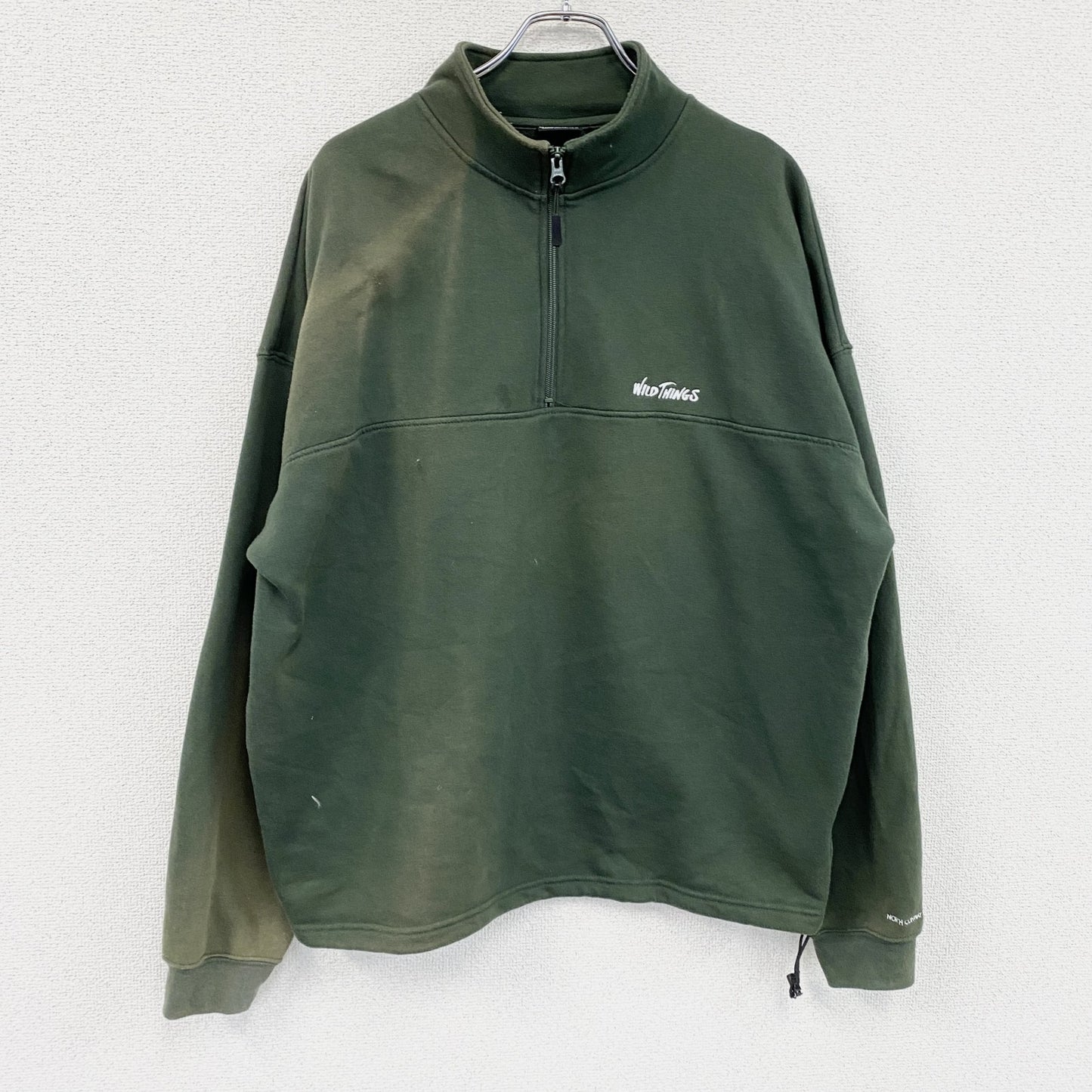 WILD THINGS　ワイルドシングス　ハーフジップスウェット/トレーナー　深緑　ディープグリーン　Lサイズ