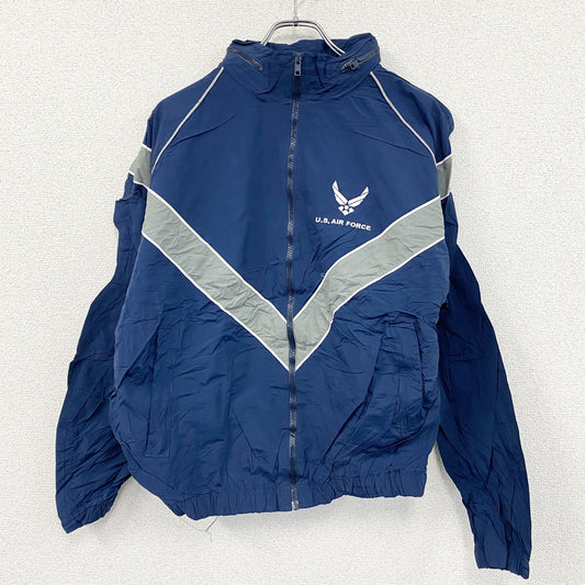 00s　U.S.AIR FORCE　PTU　トレーニングジャケット　ナイロンジャケット　米軍　紺　ネイビー　Lサイズ