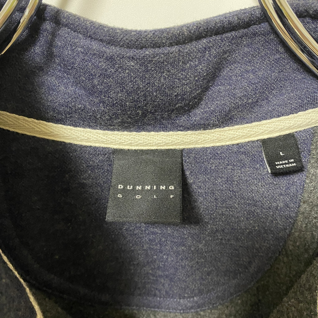 DUNNING GOLF　ハーフジップスウェット/トレーナー　ハイネック　無地　ビッグシルエット　紺　ネイビー　Lサイズ　古着