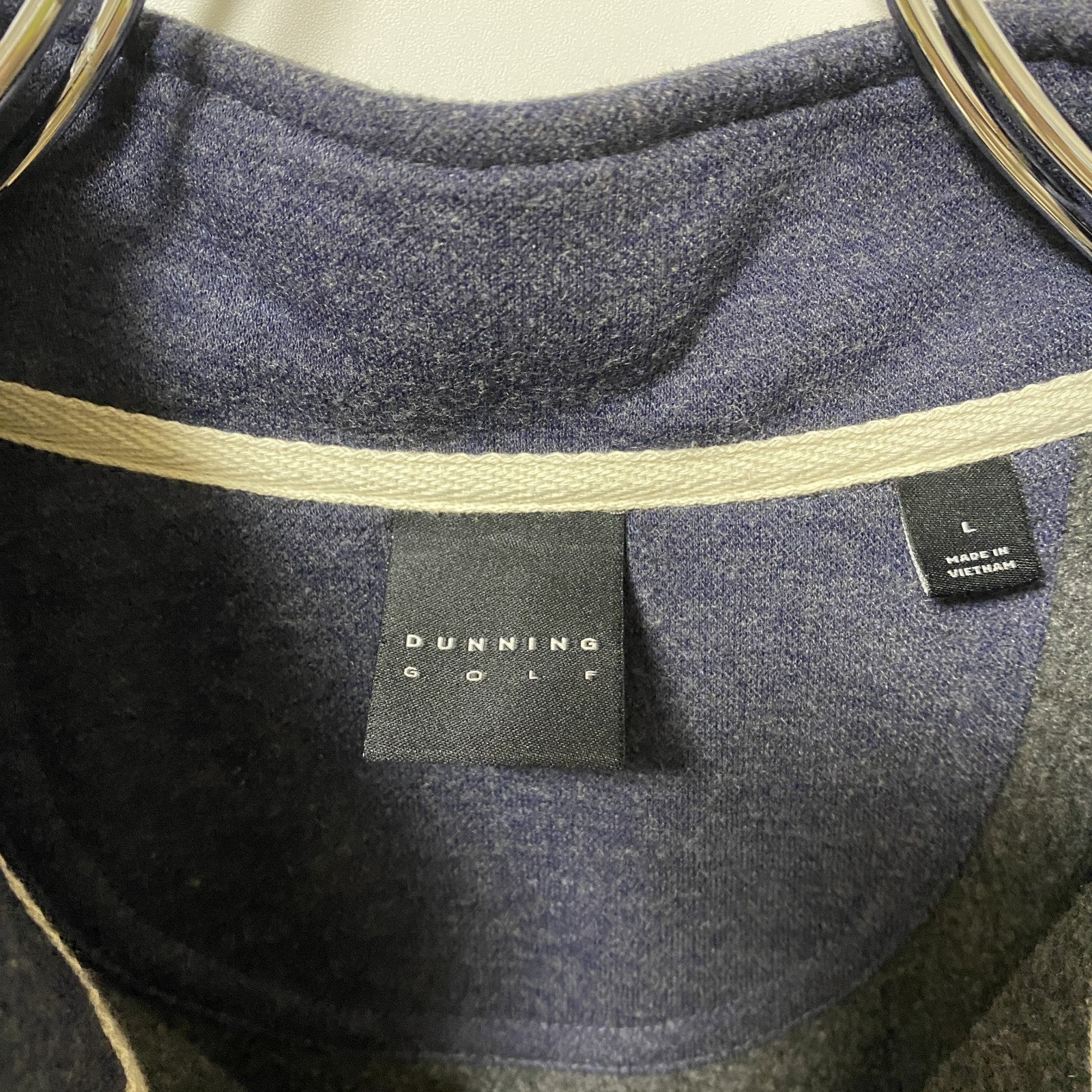 DUNNING GOLF　ハーフジップスウェット/トレーナー　ハイネック　無地　ビッグシルエット　紺　ネイビー　Lサイズ　古着