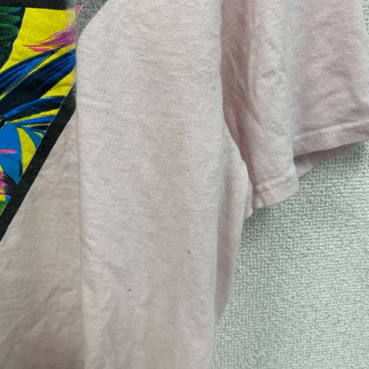 DELTA PRO WEIGHT　半袖プリントTシャツ　GOOD VIBES　ピンク　Lサイズ　古着