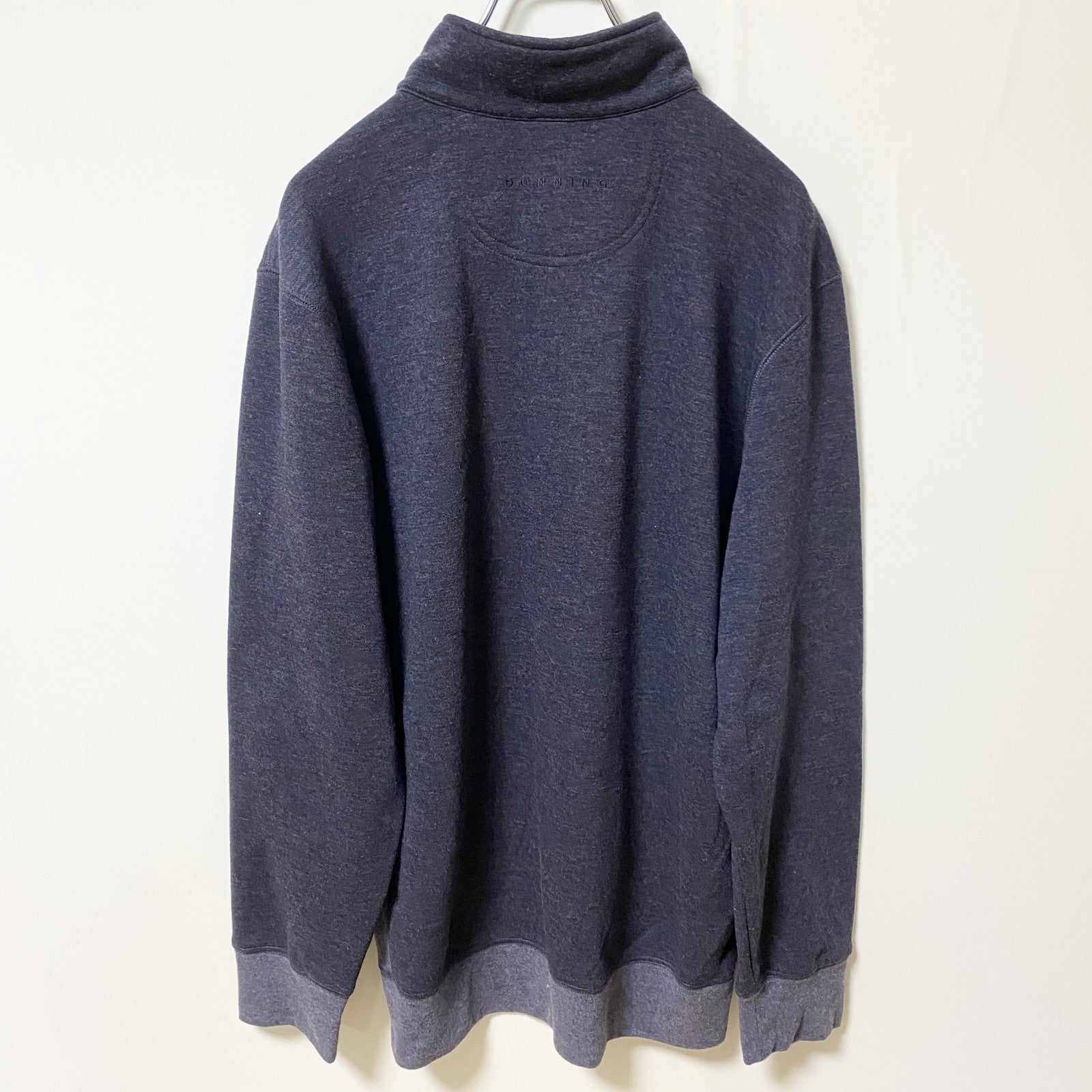 DUNNING GOLF　ハーフジップスウェット/トレーナー　ハイネック　無地　ビッグシルエット　紺　ネイビー　Lサイズ　古着