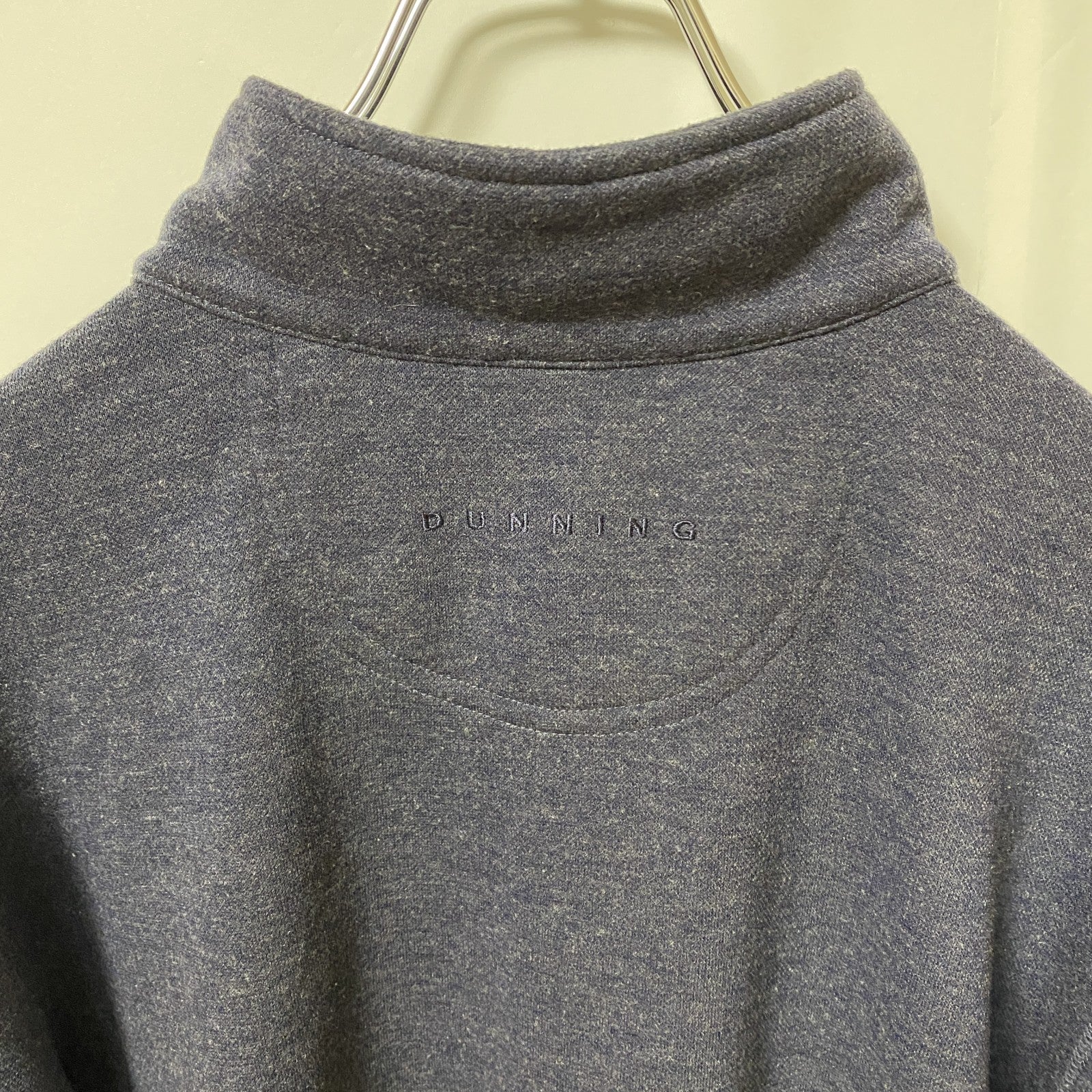 DUNNING GOLF　ハーフジップスウェット/トレーナー　ハイネック　無地　ビッグシルエット　紺　ネイビー　Lサイズ　古着