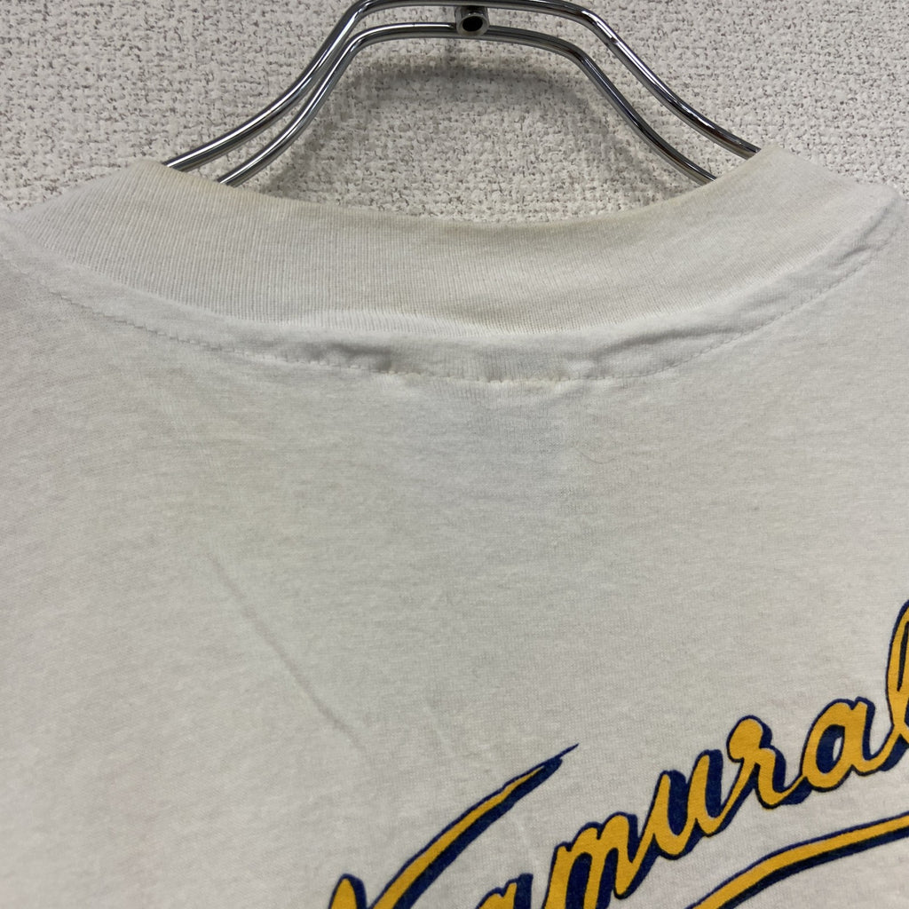 Hanes　ヘインズ　半袖プリントTシャツ　シングルステッチ　白　ホワイト　XLサイズ　古着