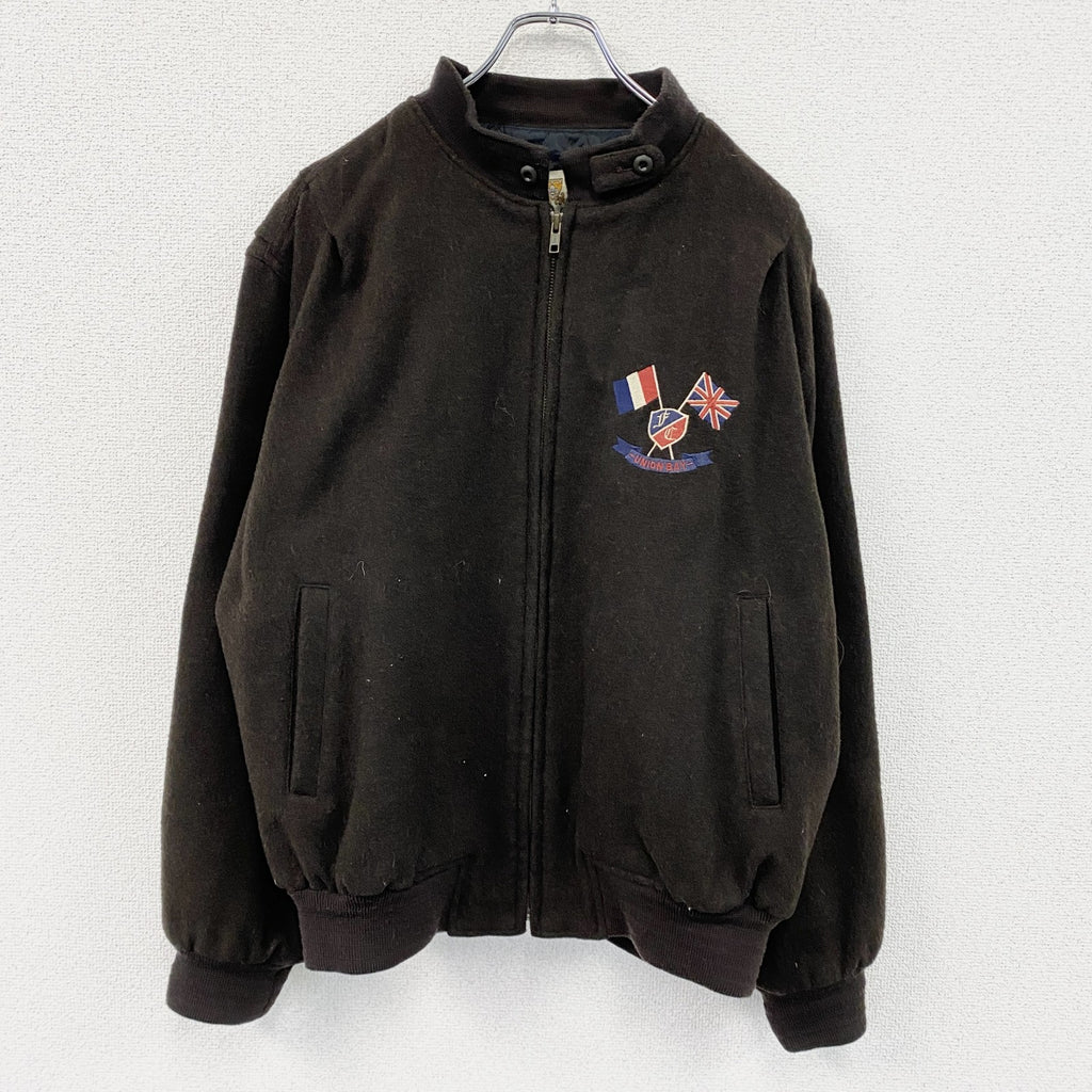 UNION BAY　ユニオンベイ　フルジップブルゾン　茶色　ブラウン　Lサイズ メンズ ウール アクリル 古着