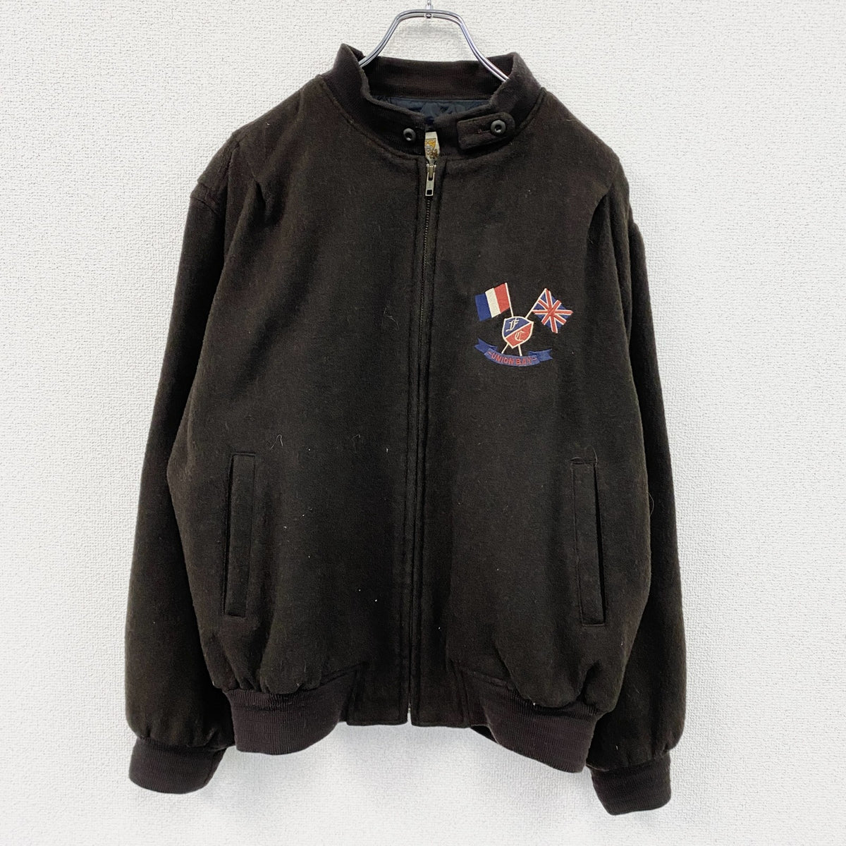UNION BAY　ユニオンベイ　フルジップブルゾン　茶色　ブラウン　Lサイズ メンズ ウール アクリル 古着