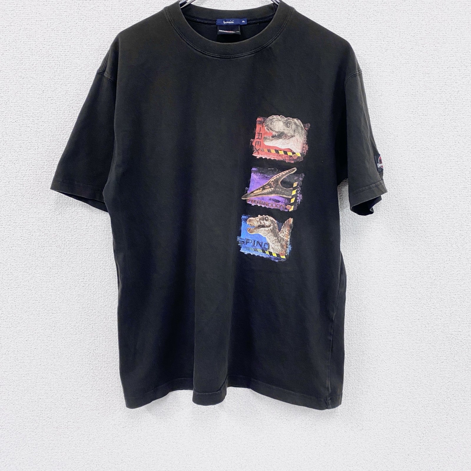 JURASSICPARK　ジュラシック・パーク　半袖プリントTシャツ　ムービーT　黒　ブラック　XLサイズ　古着