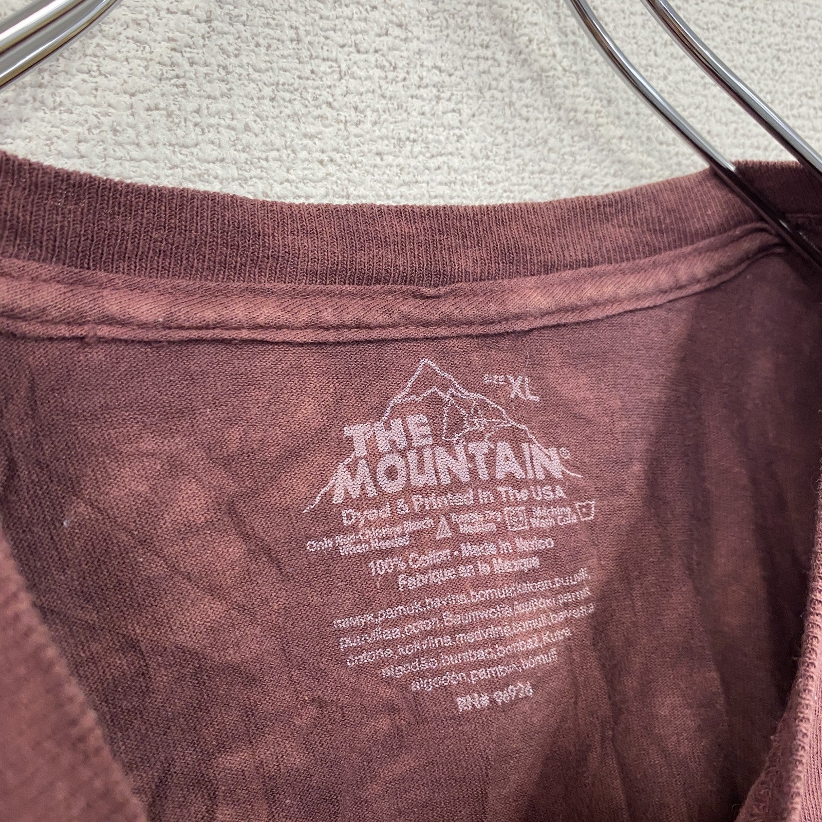 THE MOUNTAIN　ザマウンテン　半袖プリントTシャツ　アニマルT　タイダイ　ワインレッド　XLサイズ　古着
