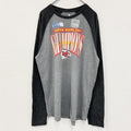 Fanatics フィナティックス　NFL　スーパーボウル　長袖ラグランTシャツ　グレー　灰色　レトロデザイン　Lサイズ　古着