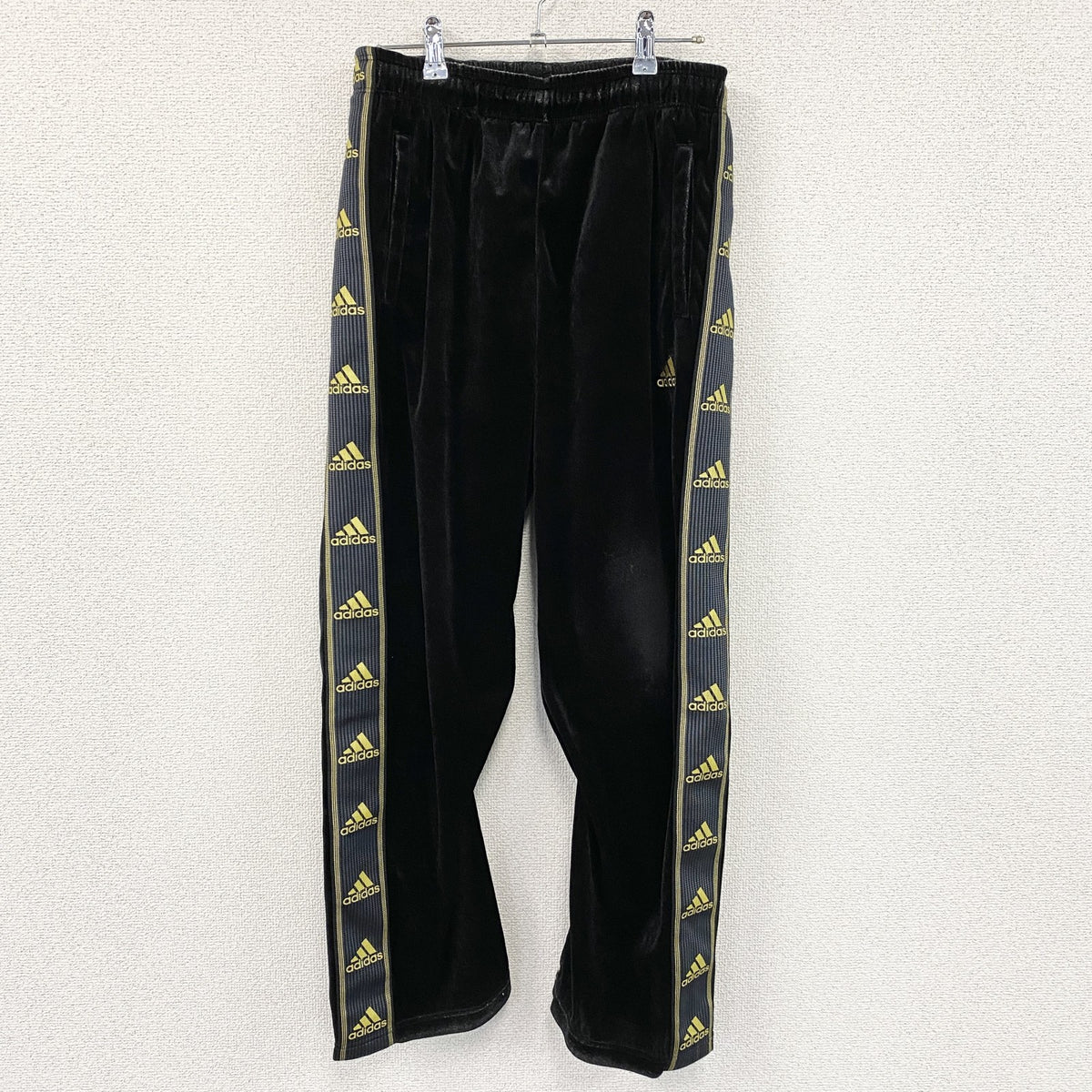 00s　adidas　アディダス　トラックパンツ/ベロアパンツ　黒　ブラック　Mサイズ　古着