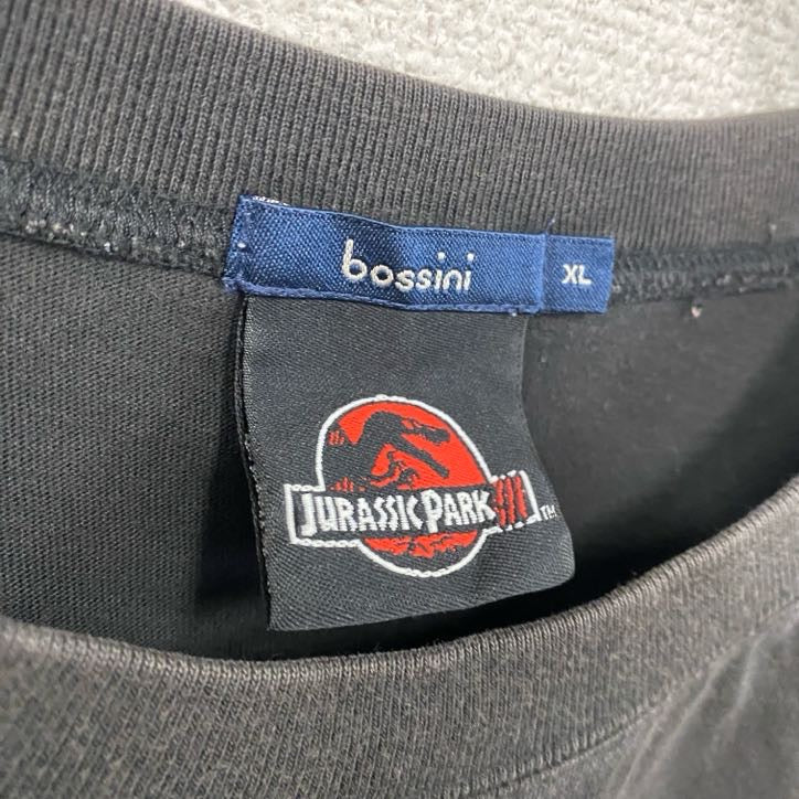 JURASSICPARK　ジュラシック・パーク　半袖プリントTシャツ　ムービーT　黒　ブラック　XLサイズ　古着