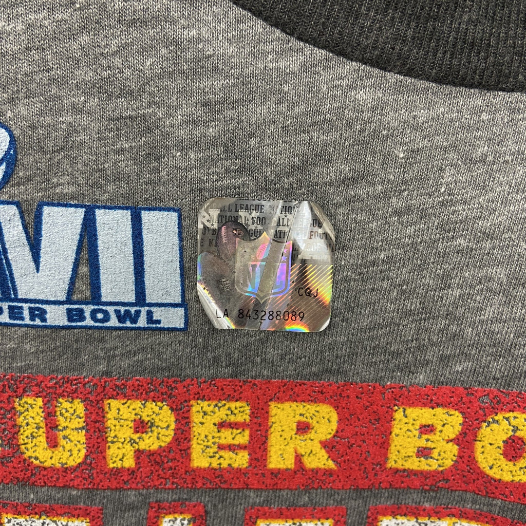 Fanatics フィナティックス　NFL　スーパーボウル　長袖ラグランTシャツ　グレー　灰色　レトロデザイン　Lサイズ　古着