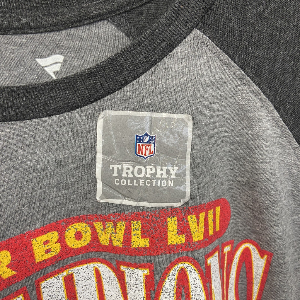 Fanatics フィナティックス　NFL　スーパーボウル　長袖ラグランTシャツ　グレー　灰色　レトロデザイン　Lサイズ　古着