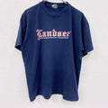 B＆C　半袖プリントTシャツ　Landser　紺　ネイビー　XLサイズ　古着