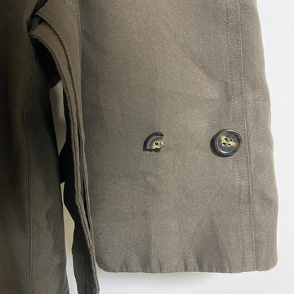 古着 used　metropolitan view　長袖トレンチコート　ダークブラウン　レトロ　デザイン　秋冬服　ビッグシルエット
