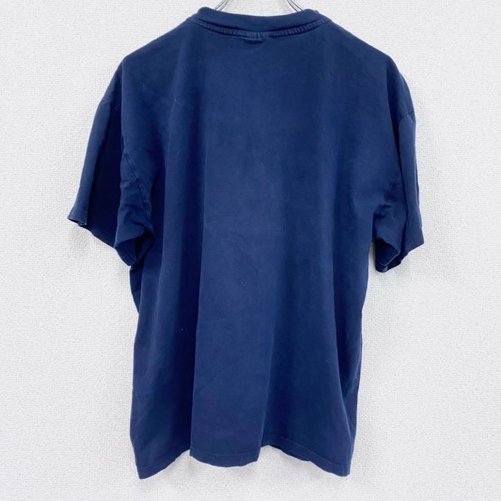 B＆C　半袖プリントTシャツ　Landser　紺　ネイビー　XLサイズ　古着