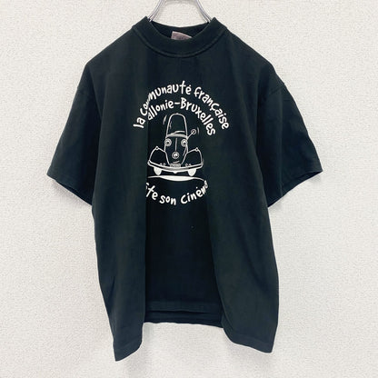 B＆C　半袖プリントTシャツ　ユーロ　黒　ブラック　Sサイズ