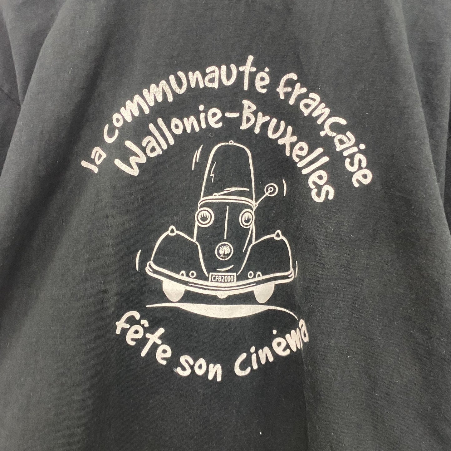 B＆C　半袖プリントTシャツ　ユーロ　黒　ブラック　Sサイズ