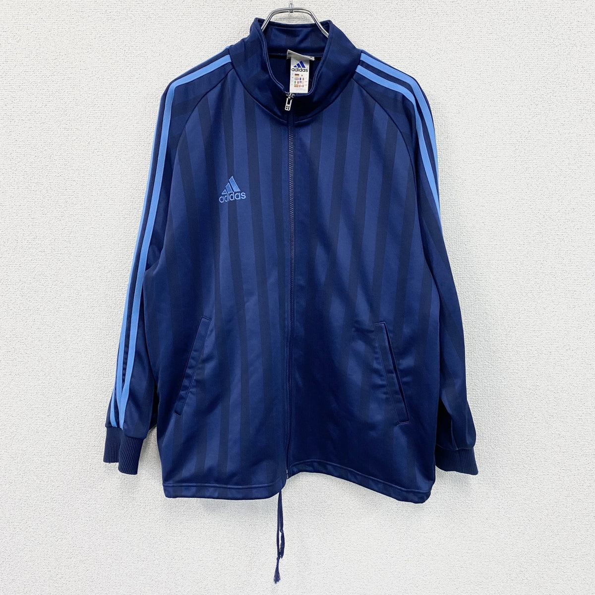 90s　adidas　アディダス　トラックジャケット/ジャージ　紺　ネイビー　Oサイズ　古着