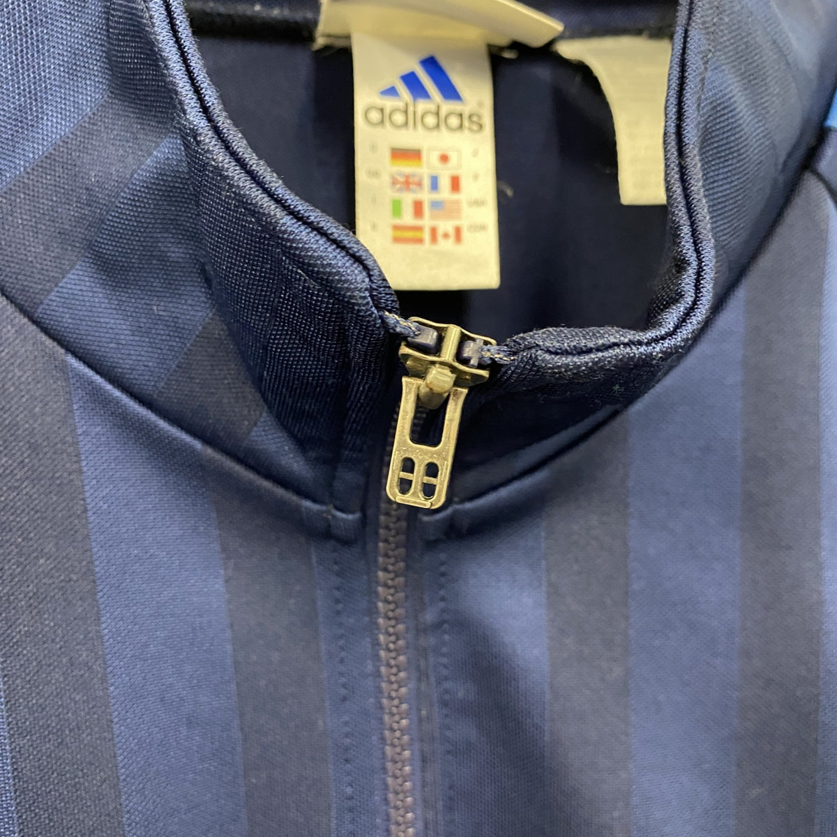 90s　adidas　アディダス　トラックジャケット/ジャージ　紺　ネイビー　Oサイズ　古着