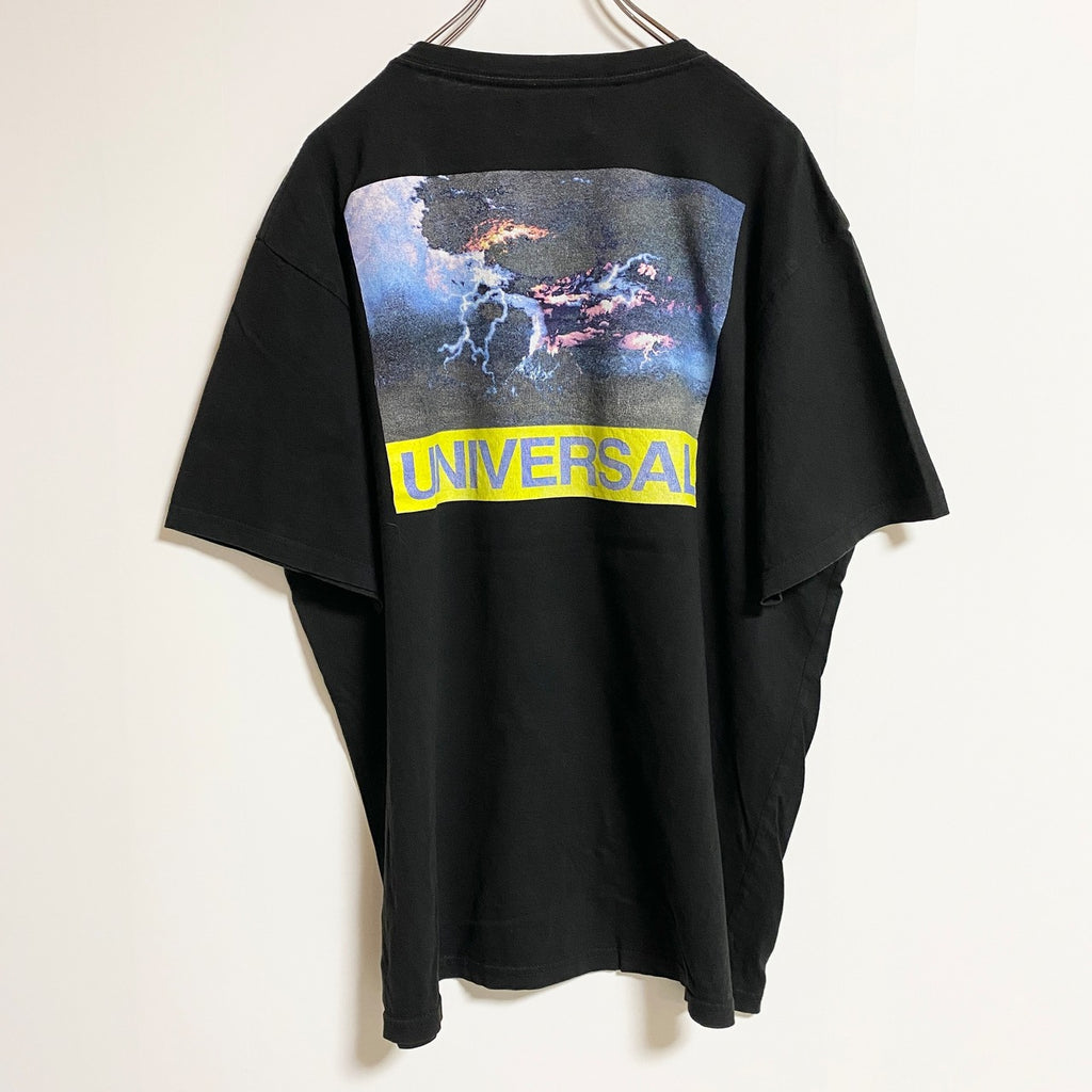 COTTON ON　半袖ワンポイントTシャツ　バックプリント　黒　ブラック　ビッグシルエット　2XLサイズ　古着