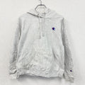 Champion　チャンピオン　リバースウィーブ　スウェットパーカー/フーディー　刺繍ロゴ　現行　灰色　グレー　Mサイズ トレーナー スウェットトップス フード付き 古着