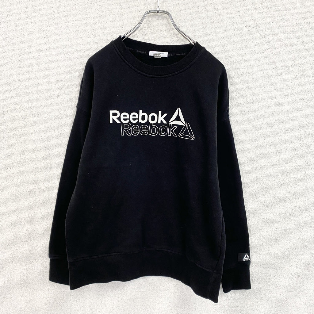 Reebok　リーボック　スウェット/トレーナー　デカロゴ　黒　ブラック　　古着