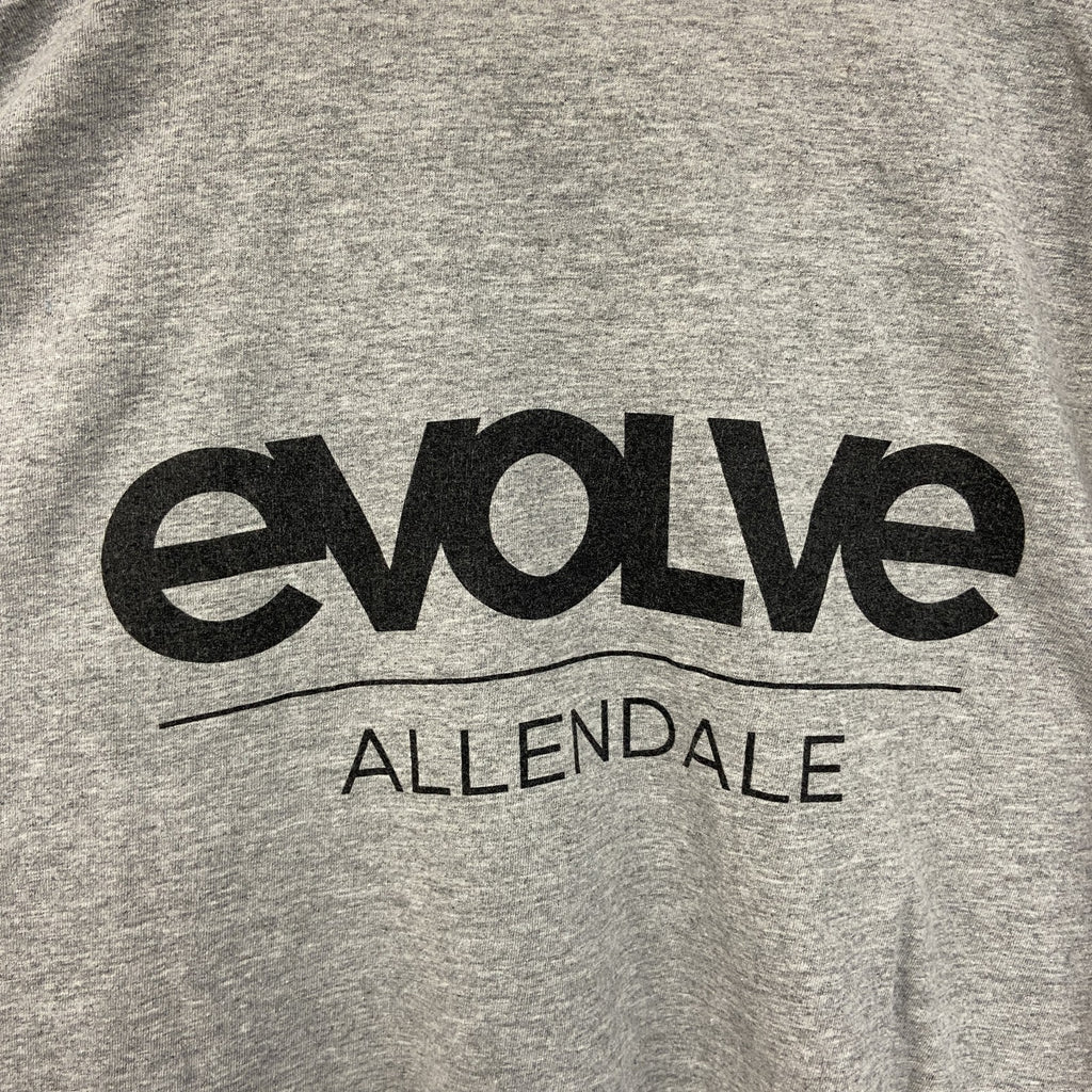 adidas アディダス　半袖プリントＴシャツ　クルーネック　灰色　グレー　evolve　XLサイズ　古着