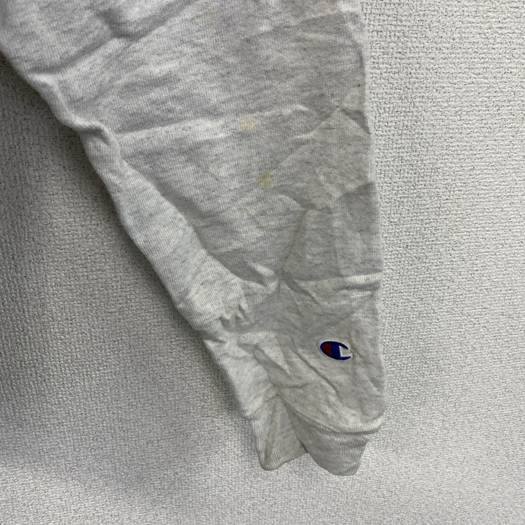 Champion　チャンピオン　リバースウィーブ　スウェットパーカー/フーディー　刺繍ロゴ　現行　灰色　グレー　Mサイズ トレーナー スウェットトップス フード付き 古着