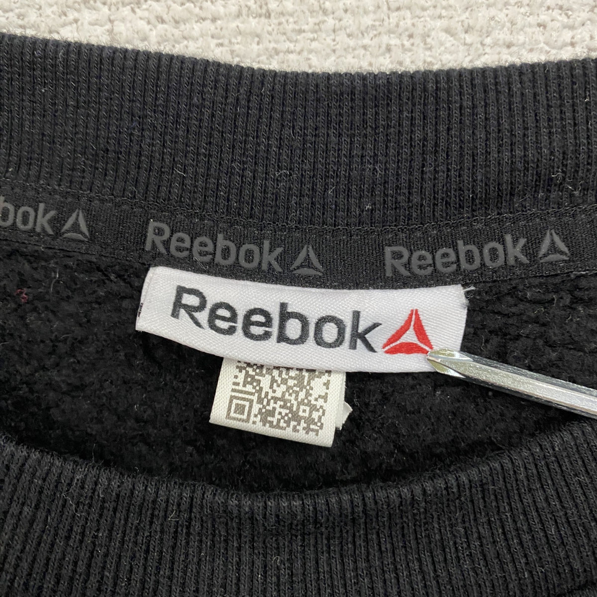 Reebok　リーボック　スウェット/トレーナー　デカロゴ　黒　ブラック　　古着