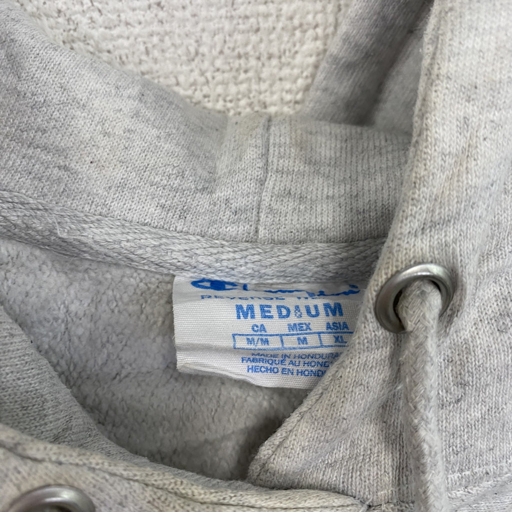 Champion　チャンピオン　リバースウィーブ　スウェットパーカー/フーディー　刺繍ロゴ　現行　灰色　グレー　Mサイズ トレーナー スウェットトップス フード付き 古着