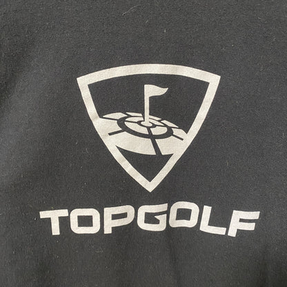 古着 used　JERZEES ジャージーズ　長袖プリントスウェット　トレーナー　TOPGOLF　クルーネック　黒　Sサイズ