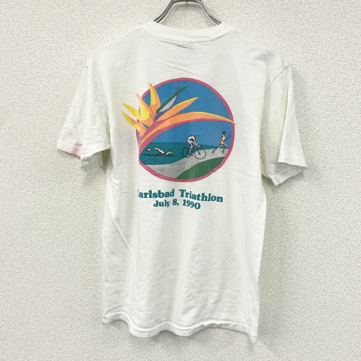 ONEITA　オニータ　半袖プリントTシャツ　ヴィンテージ　シングルステッチ　白　ホワイト　Lサイズ　古着
