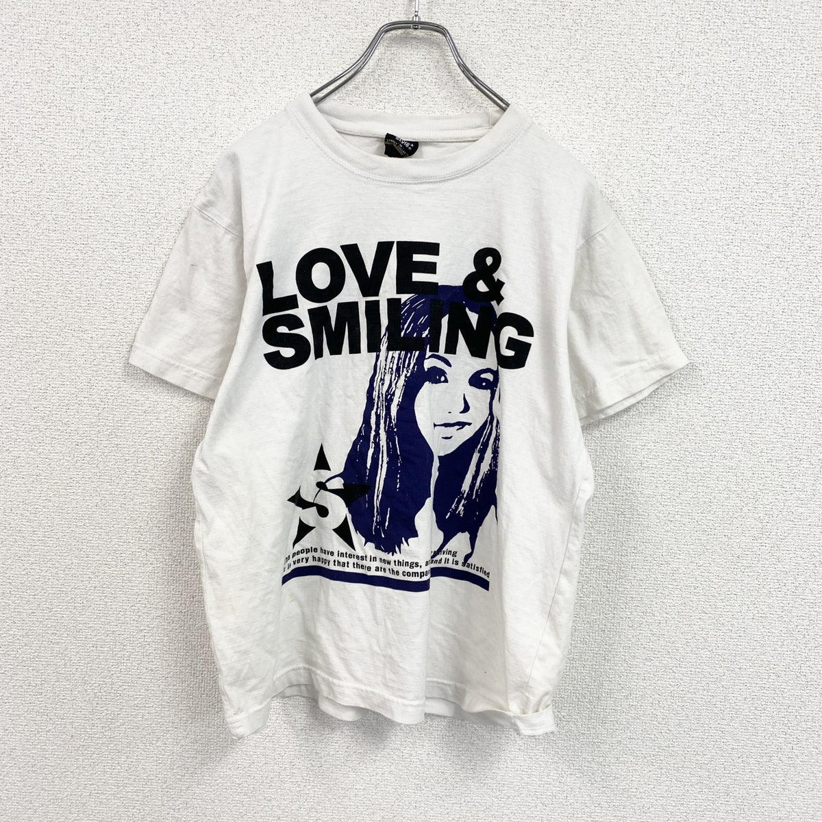 Natural clothes style　半袖プリントTシャツ　ギャルT　ビックデザイン　y2k　白　ホワイト　Mサイズ　古着