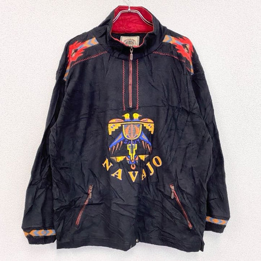 90s　WALKING　NAVAJO　フリースジャケット/ボアジャケット　ヴィンテージ　黒　ブラック　XXLサイズ