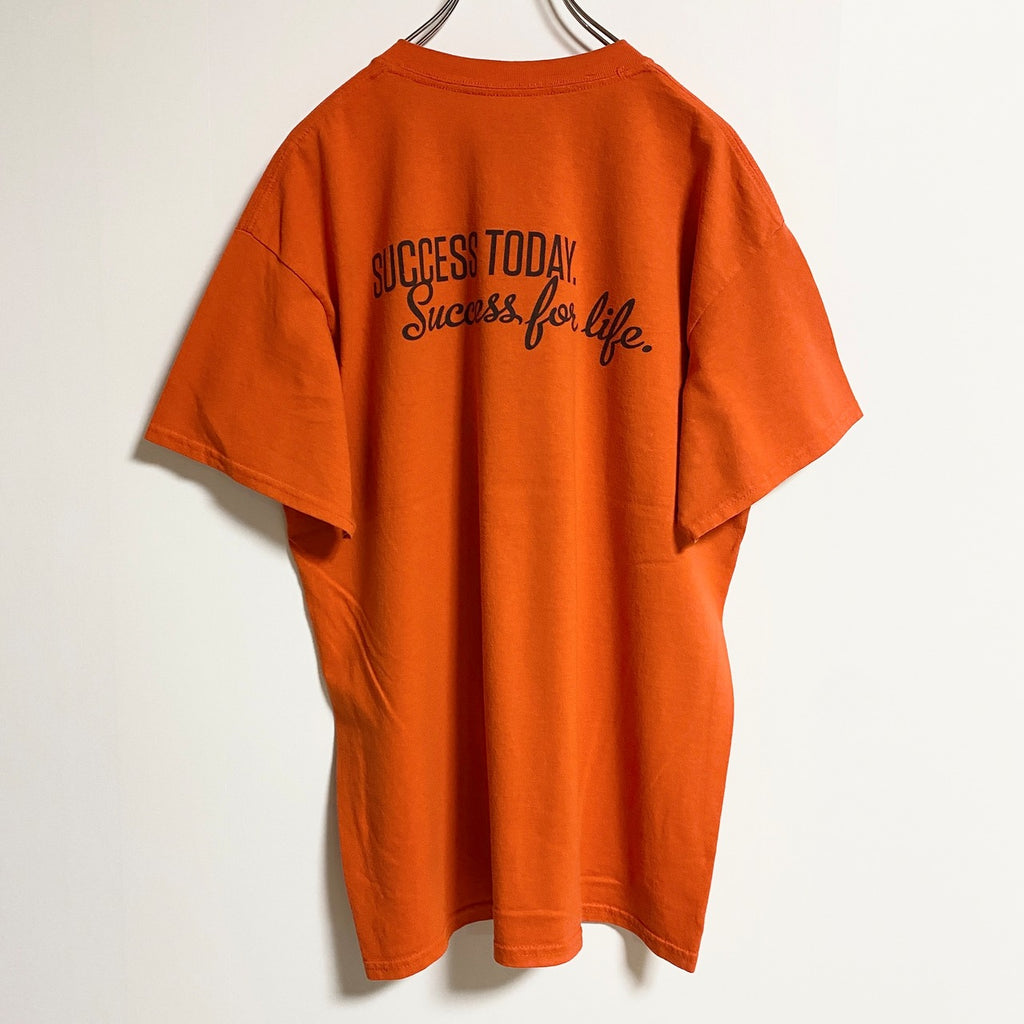 GILDAN　ギルダン　半袖プリントTシャツ　クルーネック　オレンジ　GREAT LAKES　春夏服　Lサイズ　古着
