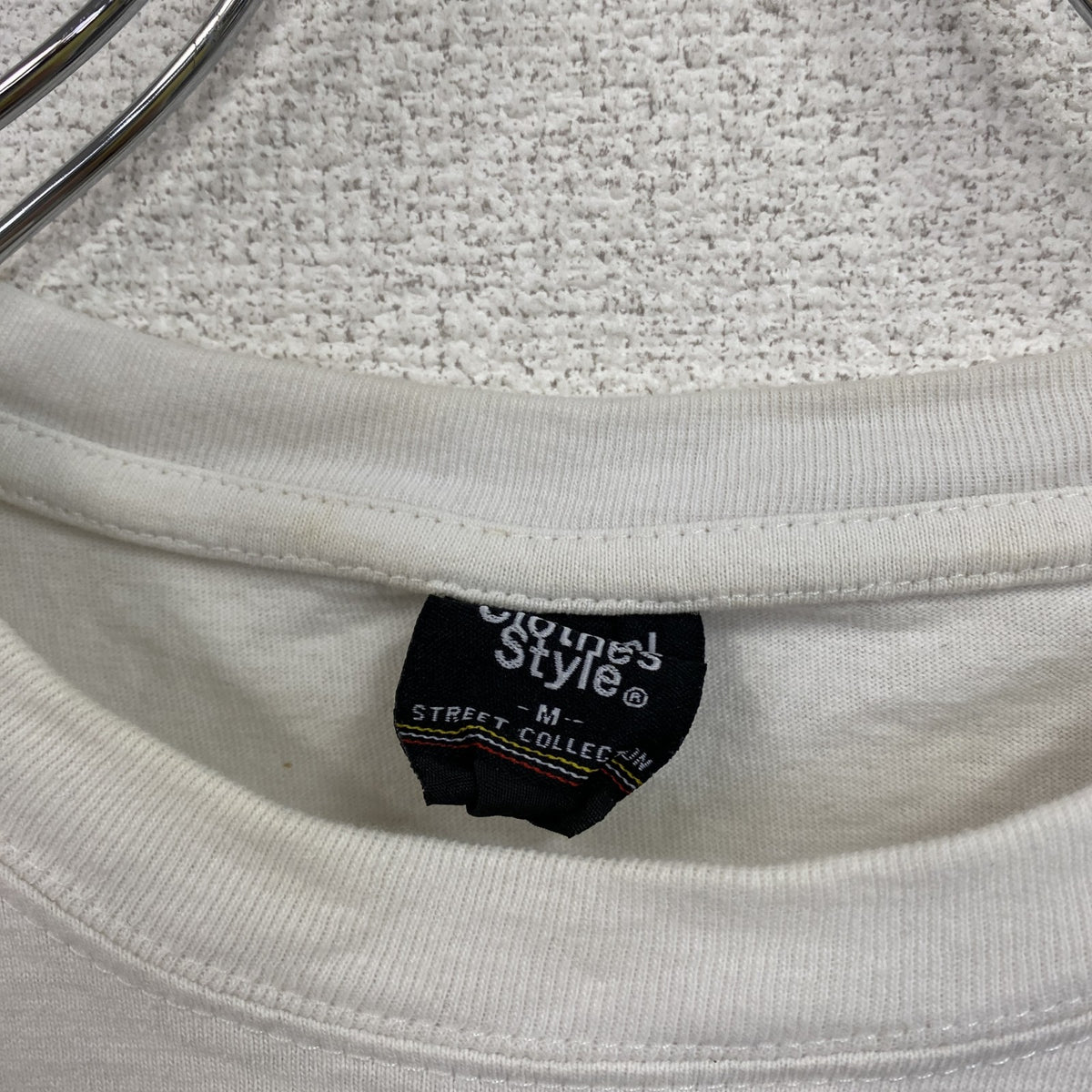 Natural clothes style　半袖プリントTシャツ　ギャルT　ビックデザイン　y2k　白　ホワイト　Mサイズ　古着