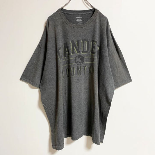 古着 used　GANDER　半袖ロゴプリントTシャツ　クルーネック　グレー　春夏服　ビッグシルエット　3XLサイズ