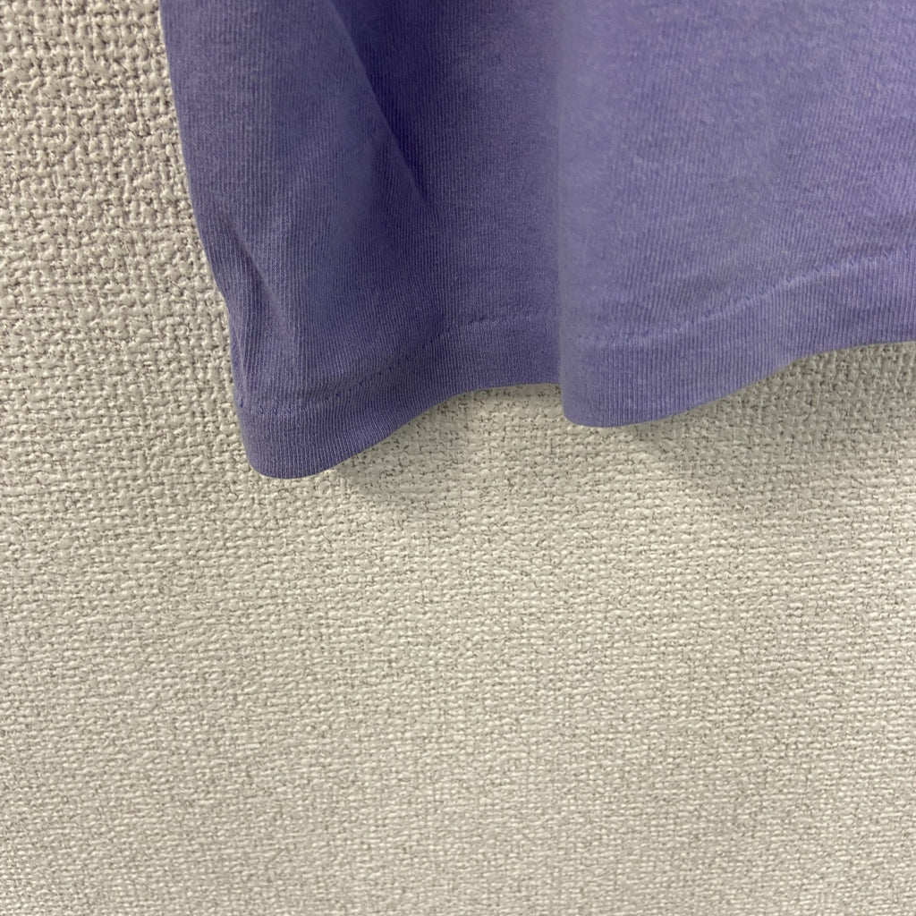 半袖刺Tシャツ　ヴィンテージ　シングルステッチ　紫　ライトパープル　古着