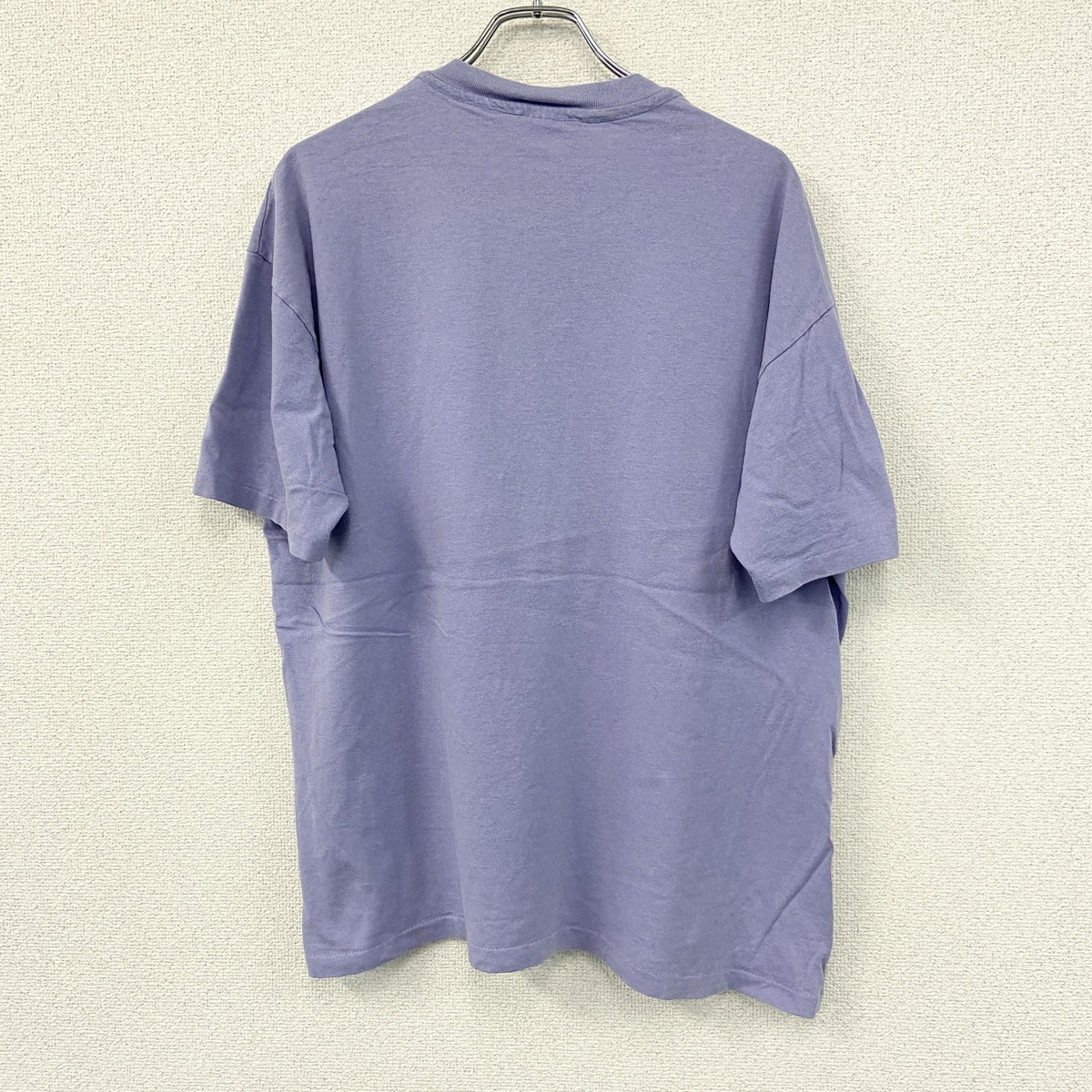 半袖刺Tシャツ　ヴィンテージ　シングルステッチ　紫　ライトパープル　古着