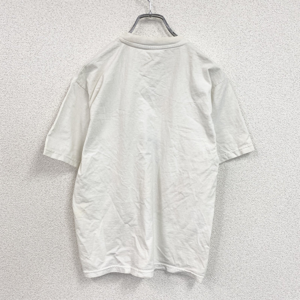 00s　半袖プリントTシャツ　アニマルT　エッフェル塔　ユーロヴィンテージ　白　ホワイト　　古着