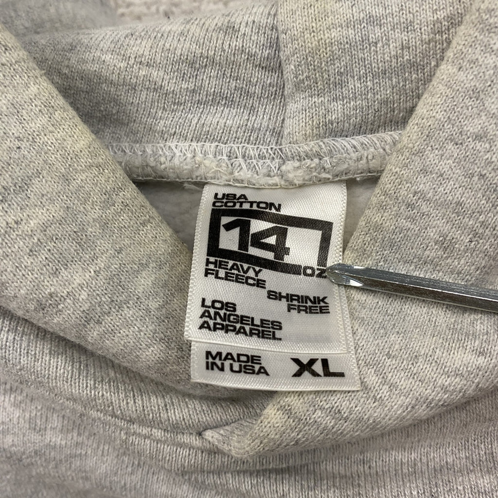 LOS ANGELES APPAREL　ロサンゼルスアパレル　スウェットパーカー/フーディー　14オンス　グレー　XLサイズ　古着