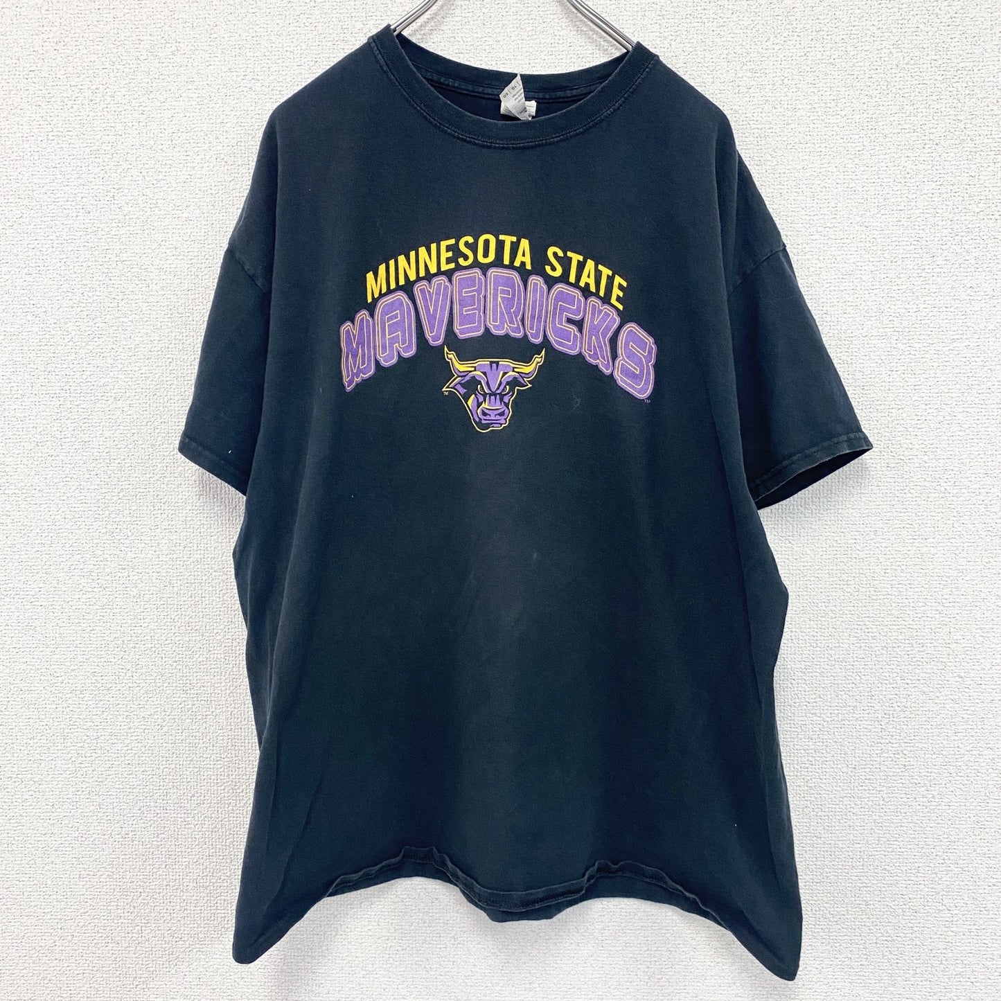 GILDAN　ギルダン　MSU　マーベリックス　半袖プリントTシャツ　フットボール　黒　ブラック　XLサイズ　