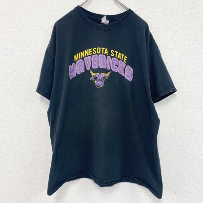 GILDAN　ギルダン　MSU　マーベリックス　半袖プリントTシャツ　フットボール　黒　ブラック　XLサイズ　