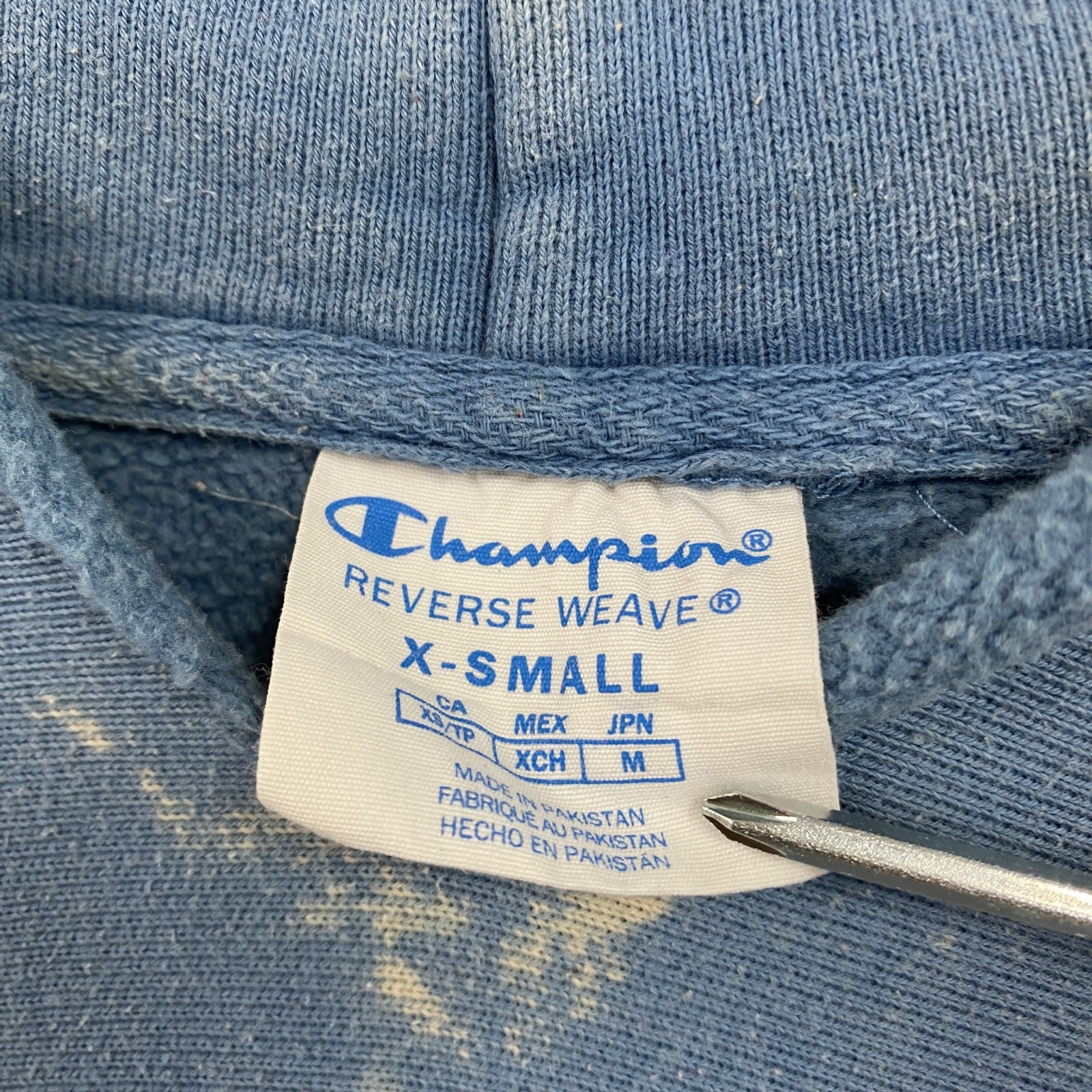 Champion　チャンピオン　リバースウィーブ　スウェットパーカー/フーディー　青　ブルー　XSサイズ　古着